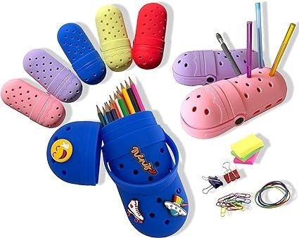 Un buon prezzo. Possessore di scatola di matita in silicone fai da te flessibile facile da pulire impermeabile forniture scolastiche per studenti in linea