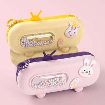 Un buon prezzo. Cute porta matita di silicone ragazze ragazzi borsa matita borsa di ufficio in linea