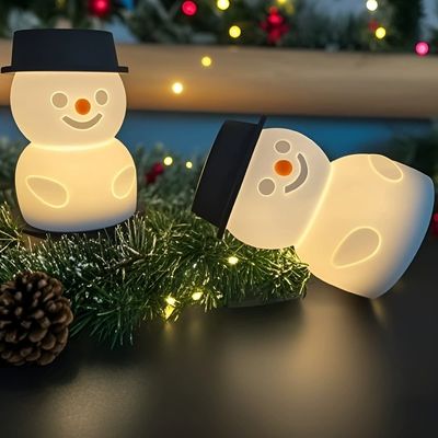 Un buon prezzo. Luce notturna in silicone a forma di pupazzo di neve per bambini - Controllo tattile, LED ricaricabile in linea