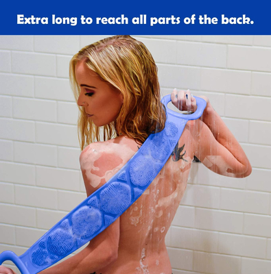 Impianto di lavaggio posteriore del silicone inoffensivo pratico, spazzola riutilizzabile del bagno del corpo del silicone