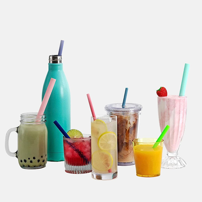 Multicolore inoffensivo del cocktail del silicone delle paglie lavabili del frullato