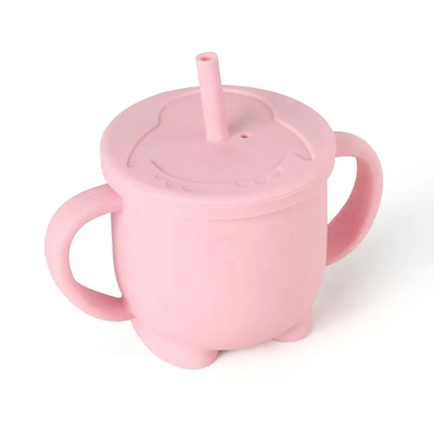 Tazza inodora del bambino del prodotto della cucina del silicone di LFGB con le maniglie a perfetta tenuta