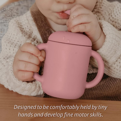 Silicone insipido multicolore Straw Sippy Cup, silicone Microwaveable imparante tazza
