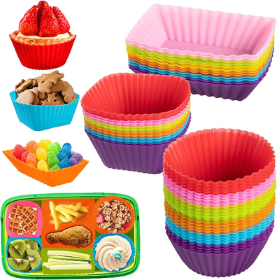 Un buon prezzo. Dispositivi per la divisione delle scatole da pranzo in silicone, Dispositivi per la divisione delle scatole da pranzo in bento colorate, rivestimenti per cupcake in silicone, accessori riutilizzabili per le scatole da pranzo in bento in linea