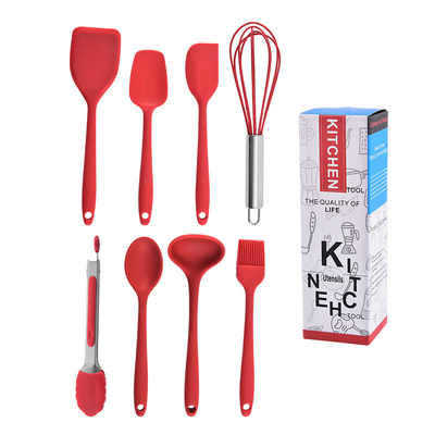 Mini utensili da cucina in silicone Set di 8 piccoli utensili da cucina utensili da cucina non appiccicosi con buco appeso utensili da cucina