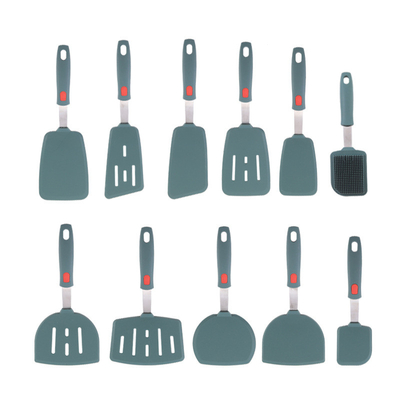 Un buon prezzo. 11pcs Spatula di silicone Turner Silicone utensili da cucina Set utensili da cucina Spatule per pancake uovo pesce in linea