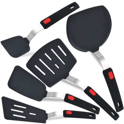 Un buon prezzo. 5-Pack Spatula di silicone senza BPA Turner Set per utensili da cucina non appiccicosi utensili da cucina flessibili Spatula da cucina set per uova in linea