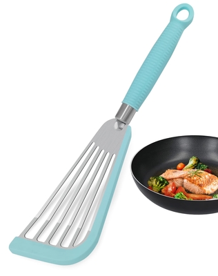 Spatula flessibile in acciaio inossidabile con bordo morbido in silicone