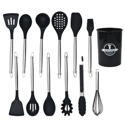 Un buon prezzo. Set di utensili da cucina in silicone con porta utensili da cucina in silicone set per utensili da cucina non appiccicosi utensili da cucina set in linea