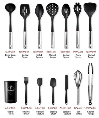 Set utensili da cucina 14pcs utensili da cucina set utensili da cucina antiaderenti utensili da cucina con maniglia in acciaio inossidabile gadget da cucina