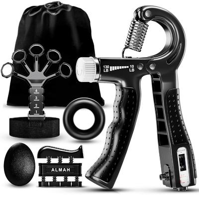 Un buon prezzo. 5 pacchetti Kit di rinforzo per la presa a mano Kit di allenatore di forza regolabile per la presa in silicone in linea