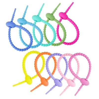 Un buon prezzo. Riutilizzabile Silicone Cable Twist Tie Bread Tie Bag Sealing Clip Silicone Management Ties Cord Organizer Per Auto Home Office in linea