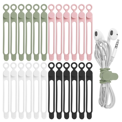 Un buon prezzo. Organizzatore per la gestione dei cavi in silicone organizzatore di cavo elastico polifunzionale per il raggruppamento e il fissaggio dei cavi in linea