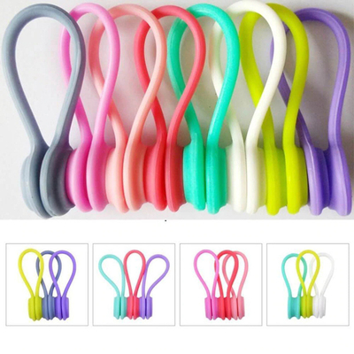Un buon prezzo. Cappelli magnetici di silicone legami riutilizzabili organizzatori di cavi auricolari cavi USB gestore di cavi custode legami di avvolgimento cinture segnalibro in linea