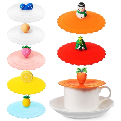 Un buon prezzo. Capo di tazza di silicone, colorato copertina di tazza di silicone anti-polvere Capo di tazza di silicone grazioso riutilizzabile Capo di silicone per tazze tazza birra vetro interno in linea