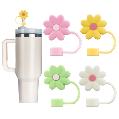 Topper di paglia da fiore in silicone coperture e tappi riutilizzabili per paglie da 9-10 mm adatti a Stanley 30 e 40 oz Stambler Stanley Cap Cap