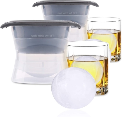 Frigorifero di silicone Pressa sfera Ice Ball Maker Stampo grande rotondo per whisky Scotch cocktail bevande Ice Balls