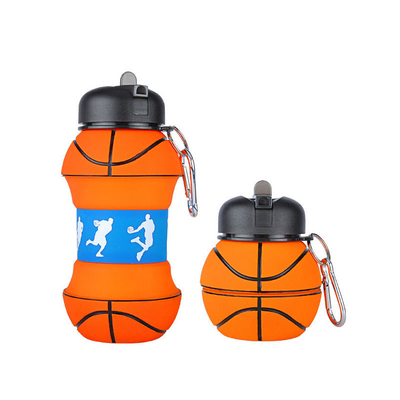 Un buon prezzo. Bottiglie d'acqua pieghevoli in silicone Pop la sua bottiglia d'acqua per bambini piccini Tazza da campeggio con carabiner in linea
