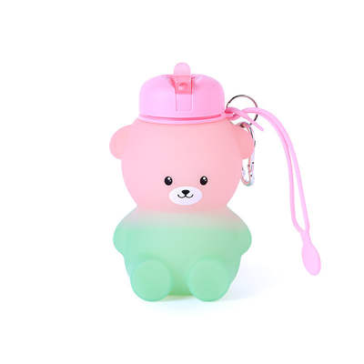 Bottiglia d'acqua,bottiglia d'acqua pieghevole per bambini,bottiglie d'acqua carine -aspetto da gatto kawaii - portabile a prova di perdite, senza BPA
