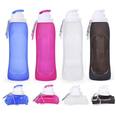 Un buon prezzo. Bottiglia d'acqua pieghevole, bottiglia d'acqua pieghevole per viaggi e bottiglia d'acqua pieghevole con clip per zaino, portatile in linea