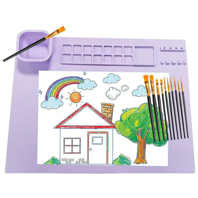 Un buon prezzo. Palette Quadrate Matto artigianale in silicone con tazza, Matto di pittura in silicone per artigianato / liquido in linea