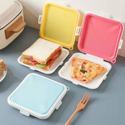 Conservatorio di sandwich in silicone con snap-off, scatola sandwich per pranzo, senza BPA, impermeabile, porta-sandwich in plastica riutilizzabile