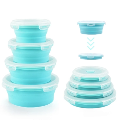 Un buon prezzo. Contenitori di alimenti in silicone con coperchi in silicone, cassetta da pranzo senza BPA, forno sicuro. in linea