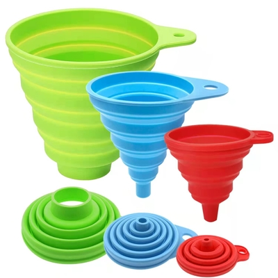 Funnel per riempire bottiglie Funnel per cucina Funnel per cucina Uso alimentare Funnel pieghevole in silicone Polvere liquida
