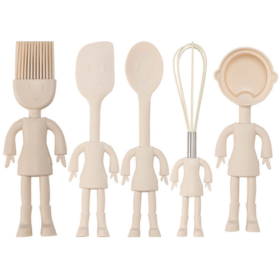 Un buon prezzo. Set di cucina di campagna di cinque utensili da cucina in silicone MINI Set di utensili da cucina in silicone attrezzi da forno per cucina pennino, spatola, cucchiaio in linea