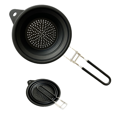 Un buon prezzo. Colander pieghevole in silicone senza BPA con manico Nuovo filtro per la cucina Essentials Filtro per il drenaggio dei frutti in linea