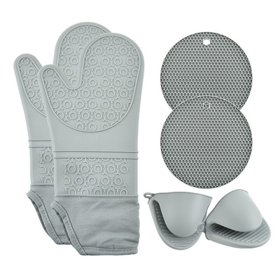 Un buon prezzo. Guanti da forno in silicone e porta piatti resistenti al calore fino a 450 ° F Guanti da forno in silicone da 15 pollici in linea