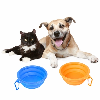 Ciotole da cane pieghevoli in silicone senza BPA Ciotola da viaggio pieghevole portatile per animali domestici Cibo per gatti Piatto da acqua per campeggio