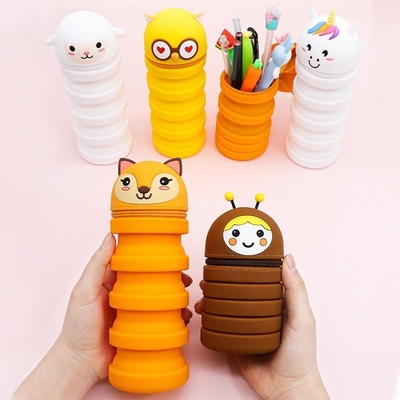 Un buon prezzo. Potere di riempimento di matita di silicone 2 in 1 Portafogli di matita porta matita Cassa di matita impermeabile facile da pulire forniture per ufficio scolastico in linea
