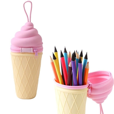 Un buon prezzo. Carino gelato matita di silicone Cassa matita sacchetto di matita cartaceo porta matita per studenti forniture scolastiche regalo di Natale in linea