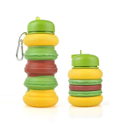 Un buon prezzo. Donut bottiglia d'acqua pieghevole per bambini 19oz BPA senza perdite Silicone Rainbow bottiglie d'acqua per studenti in linea