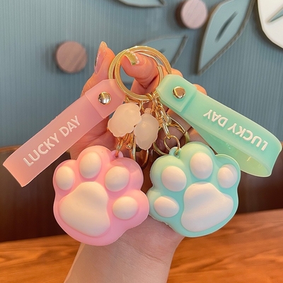 Modellazione di cartoni animati Portachiavi in silicone a LED Lanterna a chiave anello borsa da mano borsa per borsa pendente porta chiavi