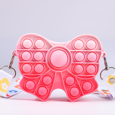 Un buon prezzo. Borsa Fidget Pop Borsa Bow Per Ragazze Borsa Pasqua Regalo Sensoriale Fidget giocattolo Silicone Corpo Croce Bambini Borsa Cassa Matita Tassa di trucco in linea