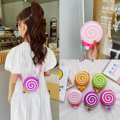 Un buon prezzo. Lolipop Cassa di matita rotonda in silicone per materiale di scrittura Prodotti di carta Matita Borsa di matita Prodotti scolastici Borsa di trucco Contenitore di stoccaggio in linea