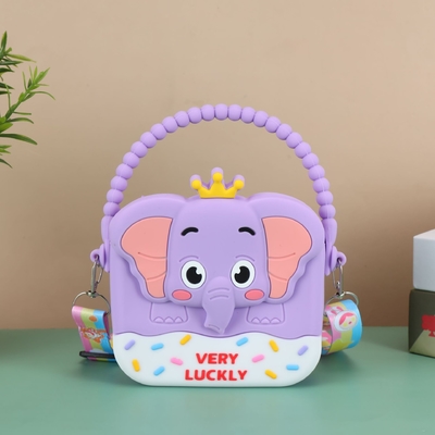 Un buon prezzo. Elefanti Piccole Ragazze Crossbody Borse Con Cintura A Catena Resina Di Silicone Bambino Borsa Mini Casual Messaggero Borsa Spalla in linea