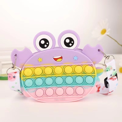 Accessori colorati per il trucco in silicone Tasca leggera per bambini Tasca a matita Tasca di stoccaggio Contenitore Tasca spallaBassa a mano