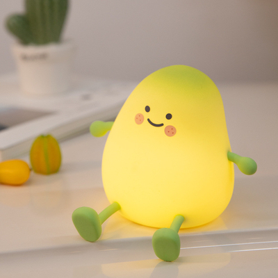 Un buon prezzo. Luce da notte carina per bambini Mango Lampada da sonno Luce calda Decorazione camera da letto Bambini Luce da notte Silicone Bambino Bambino Luce da notte in linea