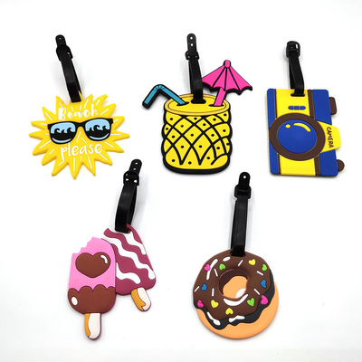 Cartoni animati Etichette di bagagli in silicone per valigie e borse scolastiche durante le vacanze estive