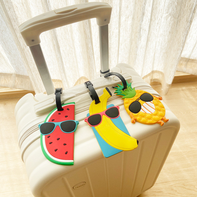 Un buon prezzo. Cinture per bagagli di frutta Etichette per valigie Set di viaggio cintura regolabile per valigie Etichette per bagagli in silicone con carta d'identità in linea