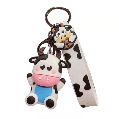 Chiavi personalizzate in 3D in silicone per bovini e animali per portafogli e zaini