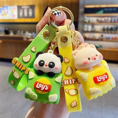 Panda Custom Keychain Incantesimi Per Ragazze Bambini, Borsa Animale di Gomma Zaino Incantesimo Pendente
