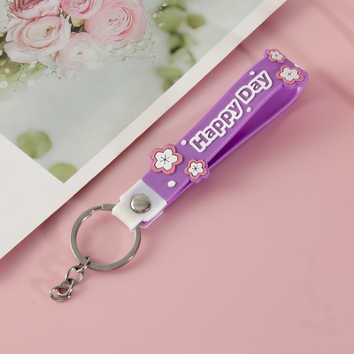 Carino cartone animato portachiavi incantesimi per ragazze e ragazzi, BPA gratis personalizzato silicone portachiavi braccialetto