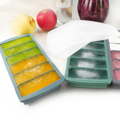 Piatti di cubo di ghiaccio in silicone per bottiglie d'acqua 12 cavità muffa di cubo di ghiaccio facile rilascio lunghi bastoncini di cubo di ghiaccio lavastoviglie sicuro