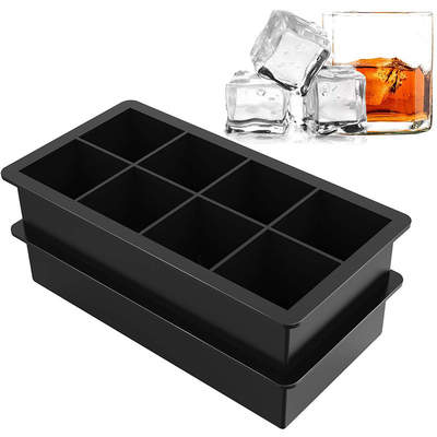 Ice Cube Trays ️ Large Silicone Ice Cube Mold For Freezer ️ Produce 8 giganteschi cubetti di ghiaccio di whisky, formati in silicone quadrato (2 pacchetti)