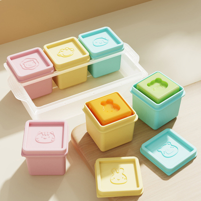 6 confezioni di silicone contenitori di cibo per bambini 4 oz antiperdite per neonati bambini bambini, lavastoviglie a microonde sicuro BPA libero Ice Cube Tray