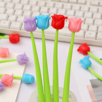 Funny Live Flower Pins, Creative Gel Ink Silicone Flower Pen Bulk, 0.5 mm Writing Pen Per ufficio scolastico Casa, insegnanti, studenti, forniture per la decorazione di feste, 6 pezzi/set (Flusori e animali)